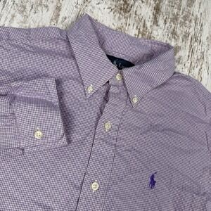 Ralph Lauren Button Down Shirt Sz M Check Long Sleeve Casual  Dad Business‎